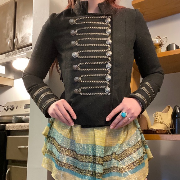 Military western boho goth jacket - Picture 3 of 6